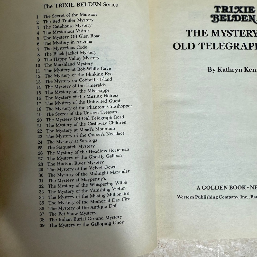 Trixie Belden The Mystery Off Old Telegraph Road Book Vintage Kathryn Kenny - Picture 3 of 6